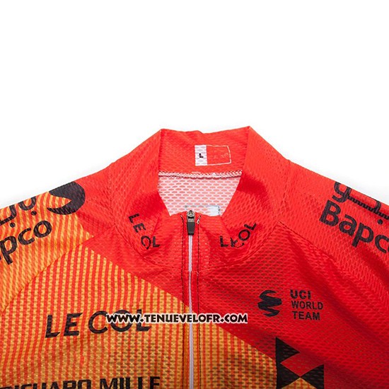 2020 Maillot Ciclismo Bahrain Mclaren Rouge Orange Noir Manches Courtes et Cuissard